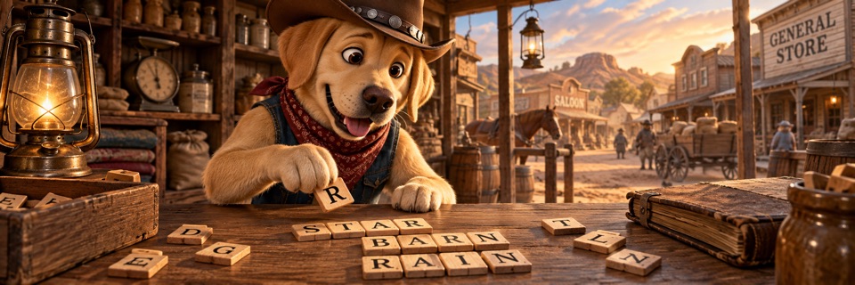 Western-themed mascot artwork for Anagrams